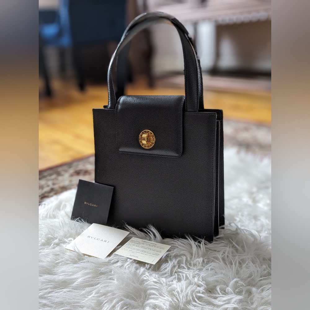 BVLGARI Black/Brown 100% Leather Shoulder Bag - Picture 10 of 16